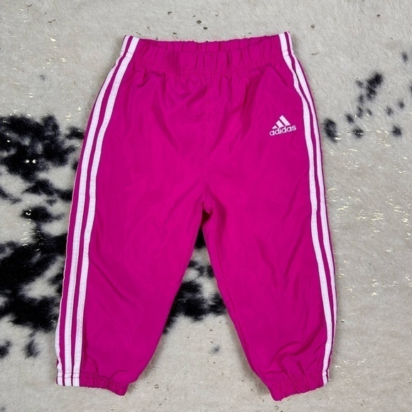 Adidas Toddler Girls Pink Stripe Jogger Track Sweatpants Size 2T - Picture 1 of 6